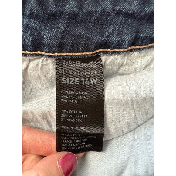 Lane Bryant Women's Plus Size 14 High Rise Distressed Jeans Blue - Picture 6 of 9